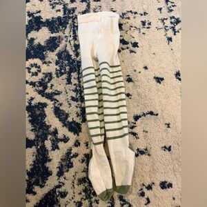 Wonder Nation toddler tights with Green Stripes